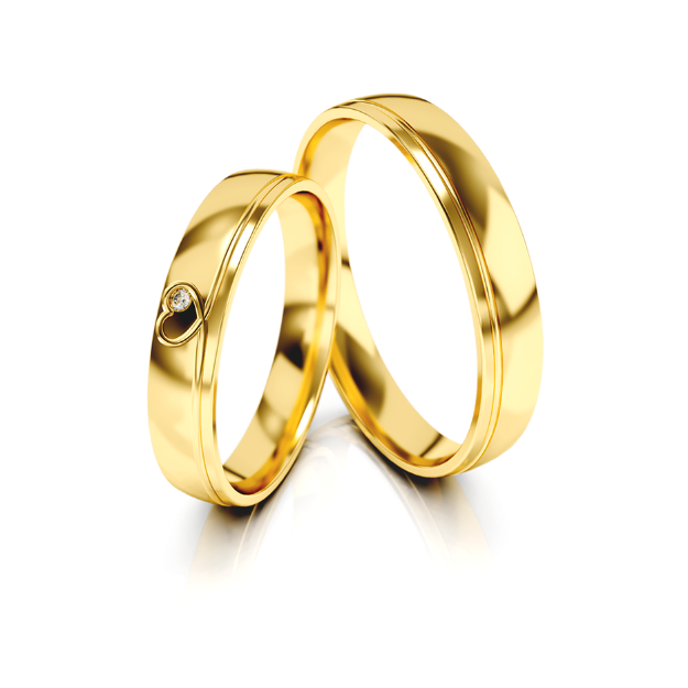 Bild von Trauringe "Romantisch"_326 Gelbgold 